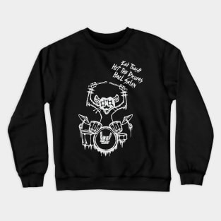 Heavy Metal Headbanger Gift Drummer Possum Playing Drums Crewneck Sweatshirt